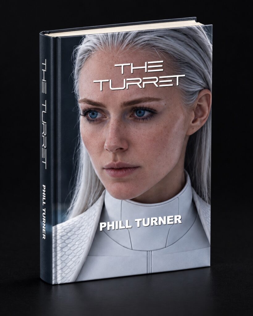 3D hardback mockup of The Turret — Queen Marez Edition by Phill Turner